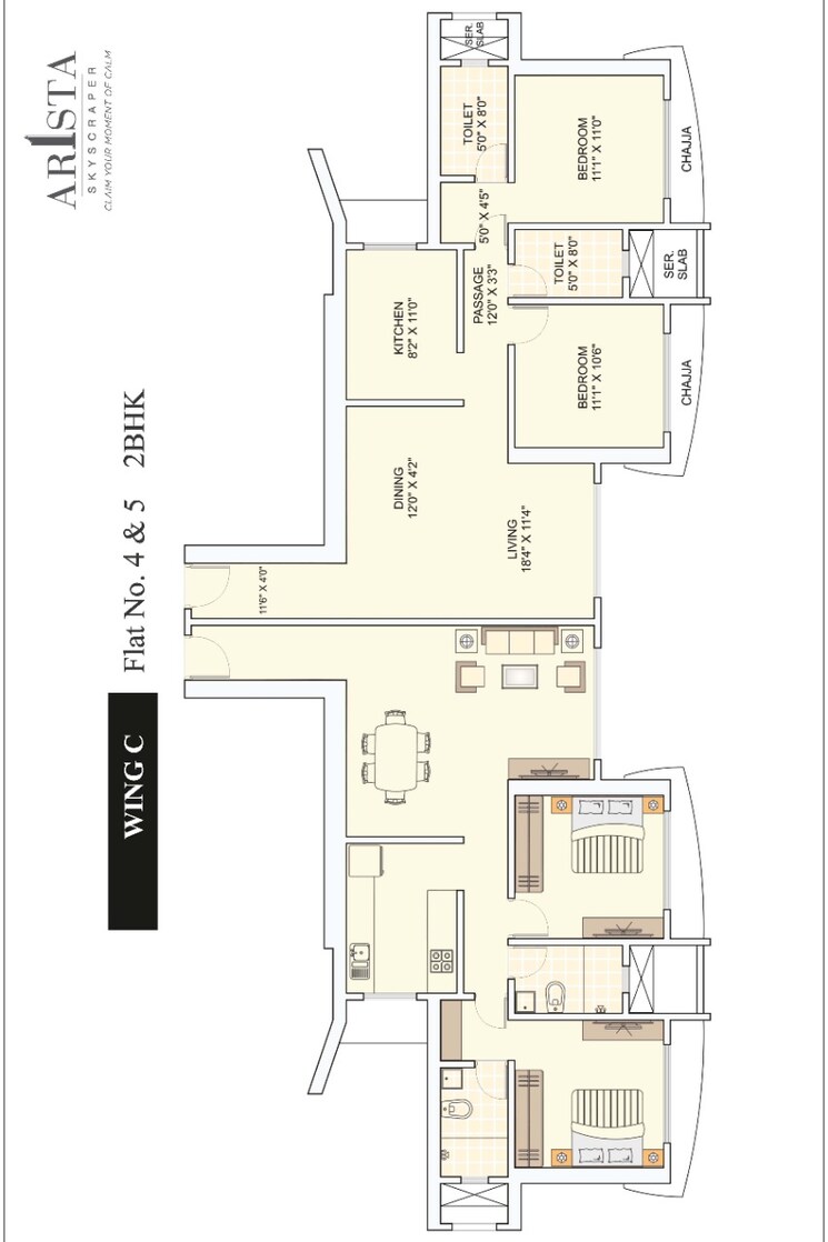Floor Plan, sahajanand-arista 4 Bedroom 1640 Sq.Ft. Apartment In Goregaon West Mumbai 8759519