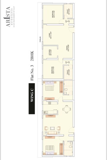 Floor Plan in 4 BHK Apartment at Sahajanand Arista, Goregaon West – for Sale