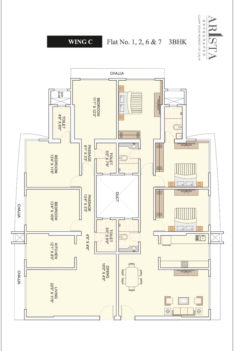 Floor Plan, sahajanand-arista 5 Bedroom 1948 Sq.Ft. Apartment In Goregaon West Mumbai 8759536