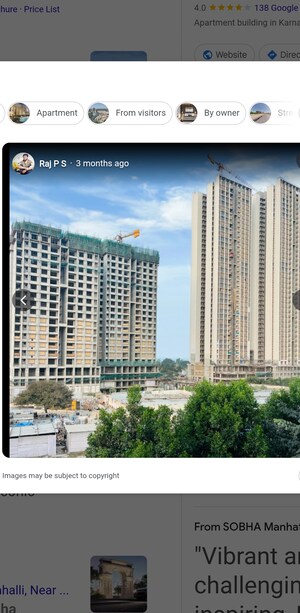 3 BHK Apartment For Sale in Sobha Manhattan Towers Town Park, Hosur Road