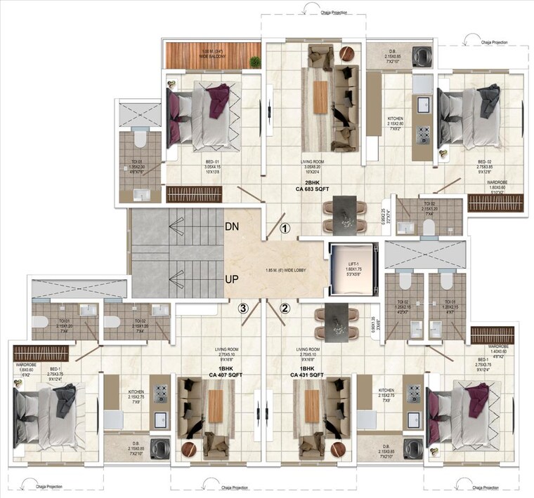 Floor Plan, suruchi-homes 1 Bedroom 451 Sq.Ft. Apartment In Vasai West Palghar 8759814