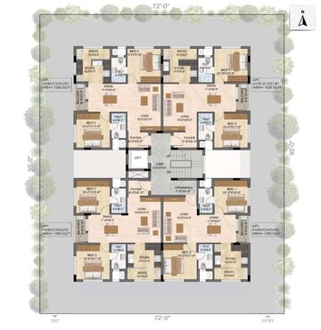 Floor Plan in 2 BHK Apartment at Valasaravakkam – for Sale