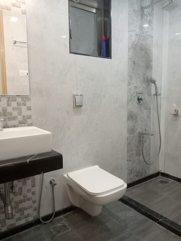 Bathroom in 2 BHK Apartment at Solitaire Heights, Malad West – for Rent