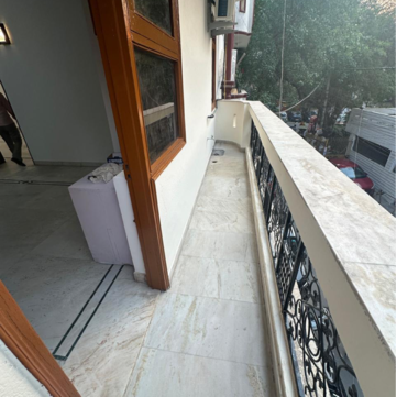 Balcony in 3 BHK Builder Floor at Greater Kailash I – for Rent