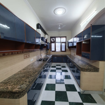 Kitchen in 4 BHK Builder Floor at Sarvodaya Enclave – for Rent