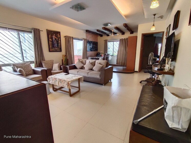 Living Room, clover-village 3 Bedroom 1500 Sq.Ft. Apartment In Wanowrie Pune 8763362