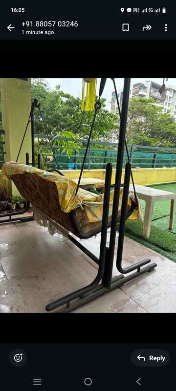 Balcony in 3 BHK Apartment at RK Lunkad Akshay Tower, Wakad – for Rent