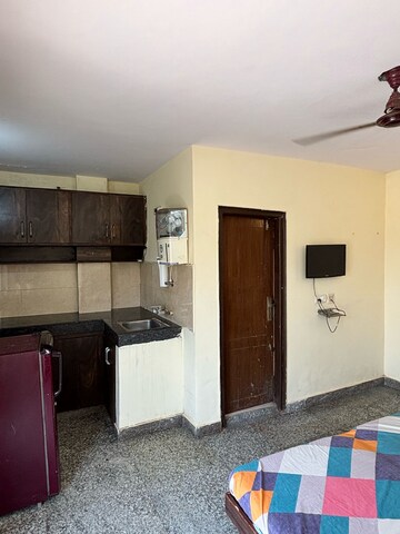 Kitchen in 3 BHK Builder Floor at Ansal Sushant Floors, Sushant Lok ii – for Rent