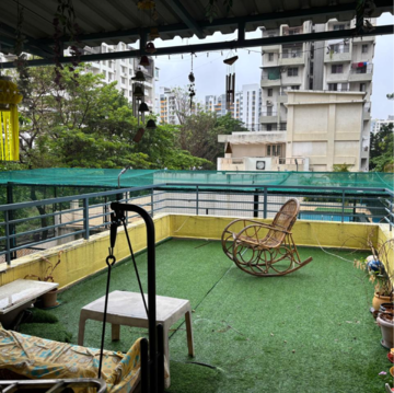 Balcony in 3 BHK Apartment at RK Lunkad Akshay Tower, Wakad – for Rent