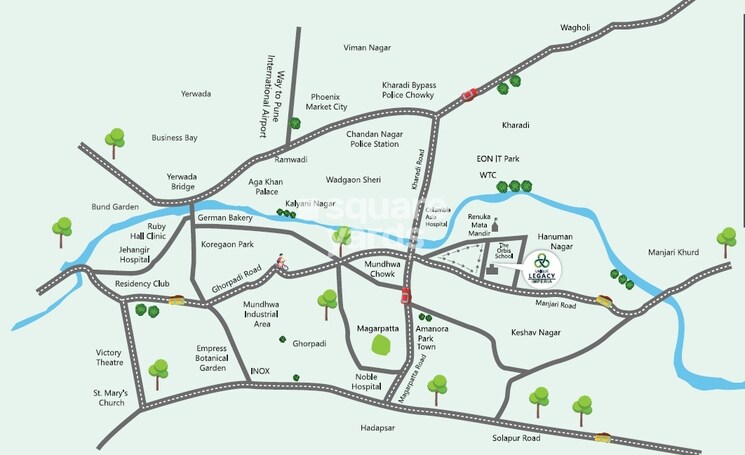 Map Location, unique-youtopia 2 Bedroom 765 Sq.Ft. Apartment In Kharadi Pune 8765787