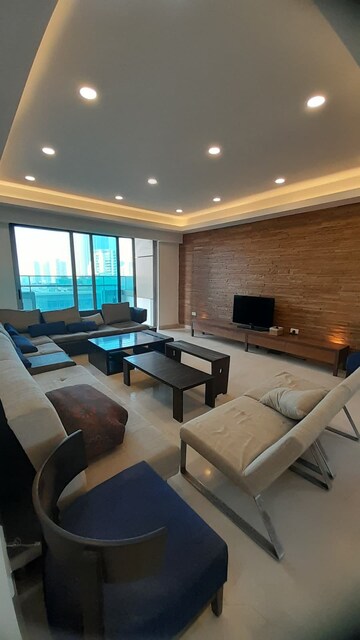 Living Room in 3 BHK Apartment at Beau Monde, Prabhadevi – for Rent