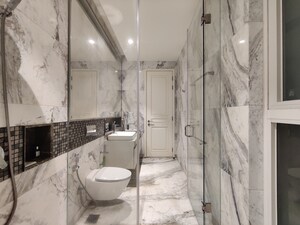 Bathroom in 4 BHK Apartment at Bhartiya Leela Residences, Thanisandra Main Road – for Rent