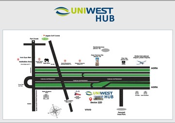 Studio Apartment – Map Location View at Uniwest Hub, Sector 22d Yamuna Expressway - for Sale