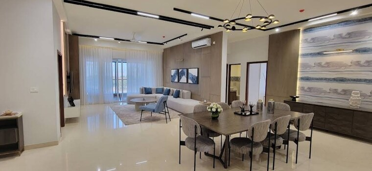 Living Room, prestige-clairemont 3 Bedroom 2257 Sq.Ft. Apartment In Kokapet Hyderabad 8766783