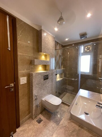 Bathroom in 3 BHK Apartment at Anand Niketan – for Rent