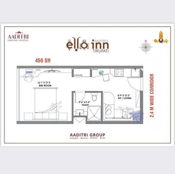Floor Plan in 1 BHK Apartment at Renigunta – for Sale