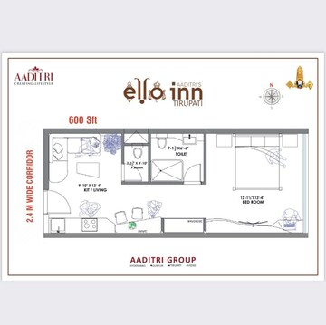 Floor Plan in 1 BHK Apartment at Renigunta – for Sale