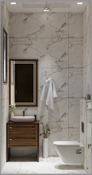 Bathroom in 3 BHK Builder Floor at BPTP District, Sector 81 – for Sale