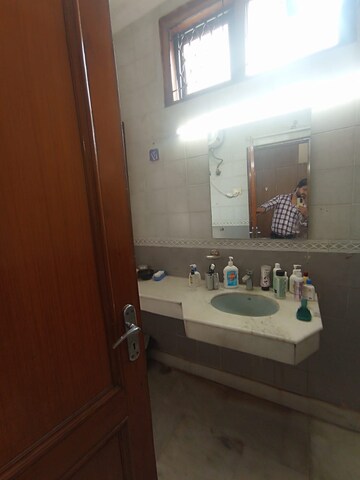 Bathroom in 3 BHK Builder Floor at West Patel Nagar – for Rent