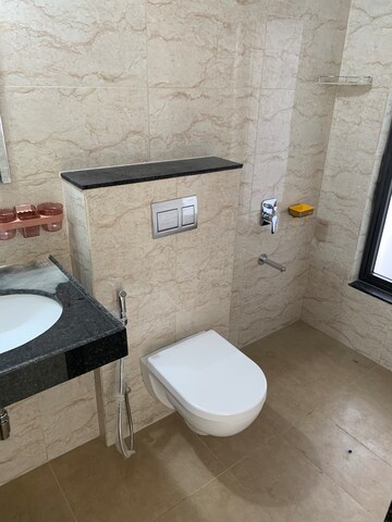Bathroom in 3 BHK Apartment at Shapoorji Pallonji Sensorium, Hinjewadi – for Rent