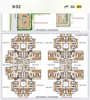 Floor Plan in 2 BHK Apartment at Riseonic Solitaire, Sector 70 – for Sale