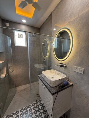 Bathroom in 4 BHK Builder Floor at Srishti Greenfield Homes, Green Fields Colony – for Sale