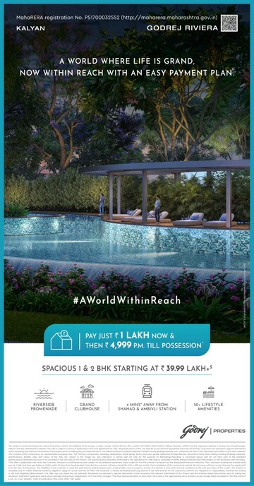 Swimming Pool in 1 BHK Apartment at Godrej Riviera, Ambivali – for Sale