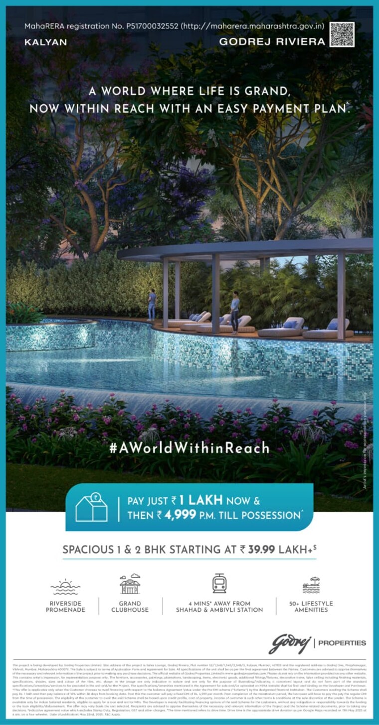 Swimming Pool, godrej-riviera 1 Bedroom 370 Sq.Ft. Apartment In Ambivali Thane 8769652