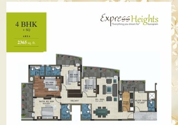 Floor Plan in 4 BHK Apartment at Sector 99 – for Sale