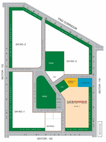 2 BHK Apartment – Map Location View at Gaur Grandeur, Sector 119 - for Sale