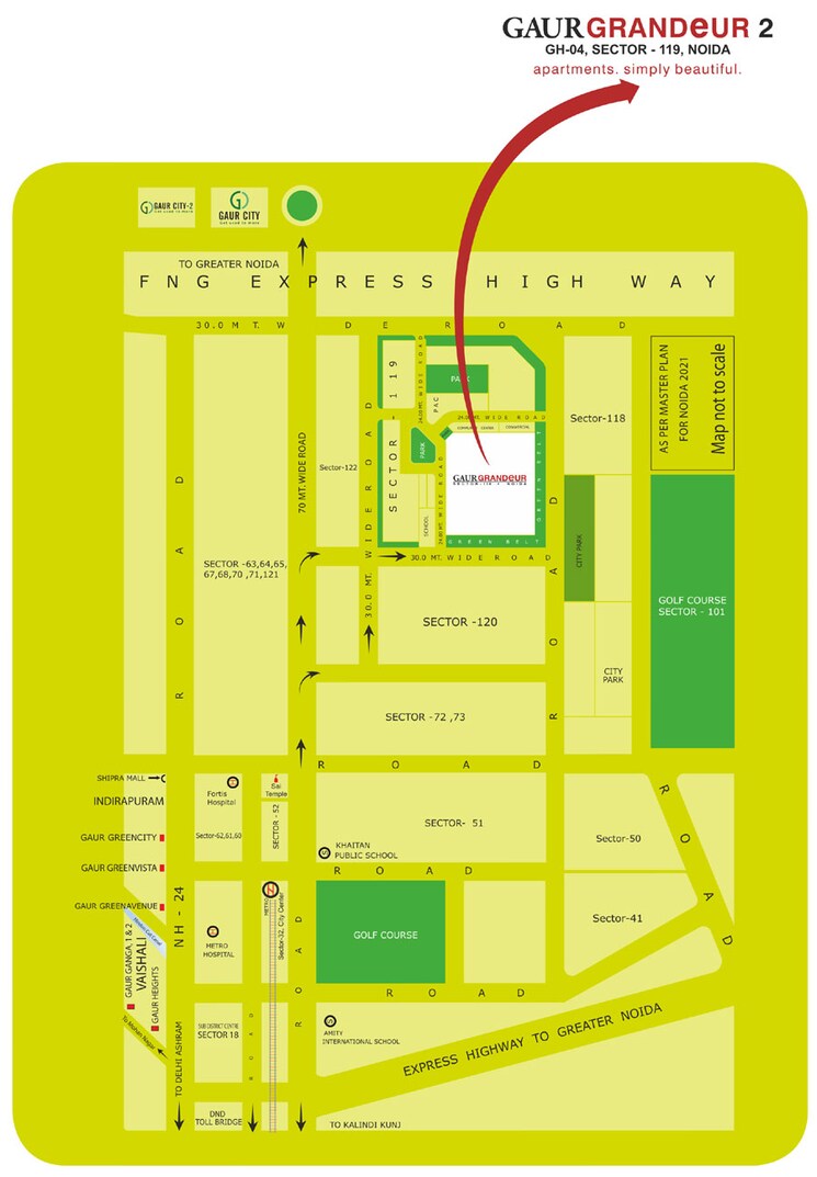 Floor Plan, gaur-grandeur 2 Bedroom 1246 Sq.Ft. Apartment In Sector 119 Noida 8770319