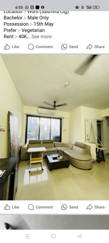 Master Bedroom in 2 BHK Apartment at Sheth Irene, Malad West – for Rent