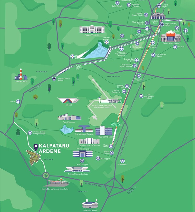 Map Location, mihan  1300 Sq.Ft. Plot In Mihan Nagpur 8770717