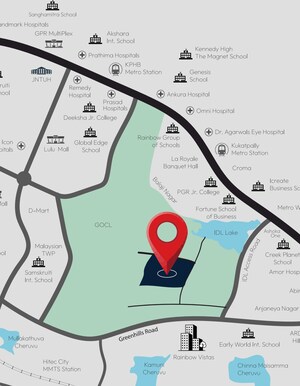 3 BHK Apartment – Map Location View at Kukatpally - for Sale