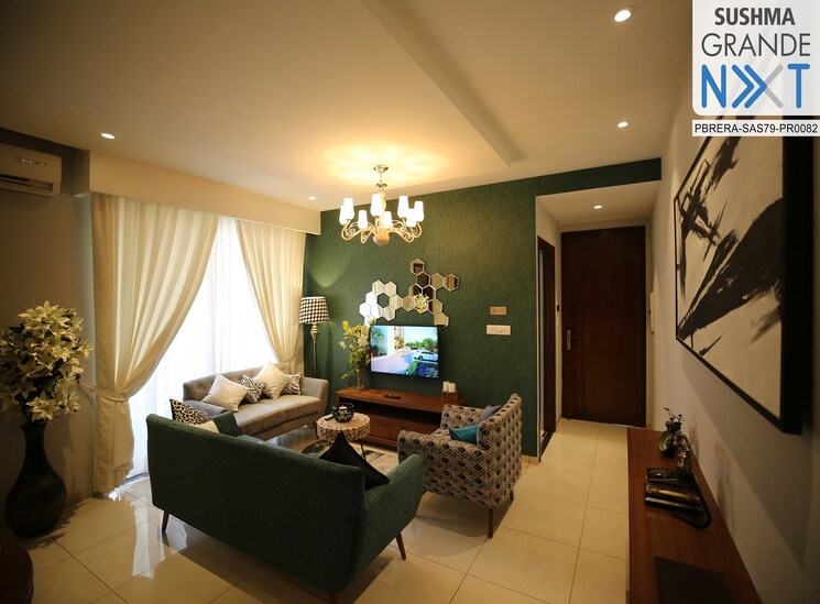 Living Room, sushma-grande-nxt 3 Bedroom 1475 Sq.Ft. Apartment In Lohgarh Zirakpur 8774307