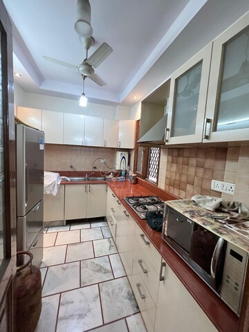 Kitchen in 3 BHK Builder Floor at Krishna Nagar – for Rent
