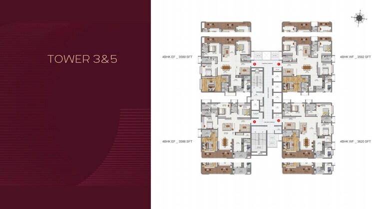 Master Plan, raghava-cinq 4 Bedroom 3586 Sq.Ft. Apartment In Financial District Hyderabad 8774700