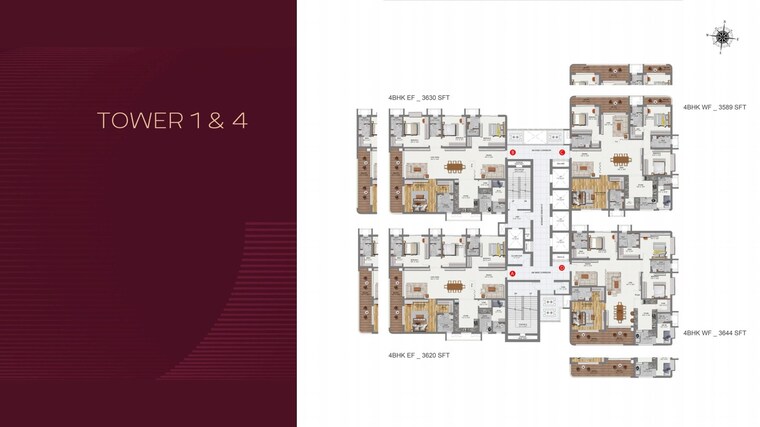 Master Plan, raghava-cinq 4 Bedroom 3586 Sq.Ft. Apartment In Financial District Hyderabad 8774700