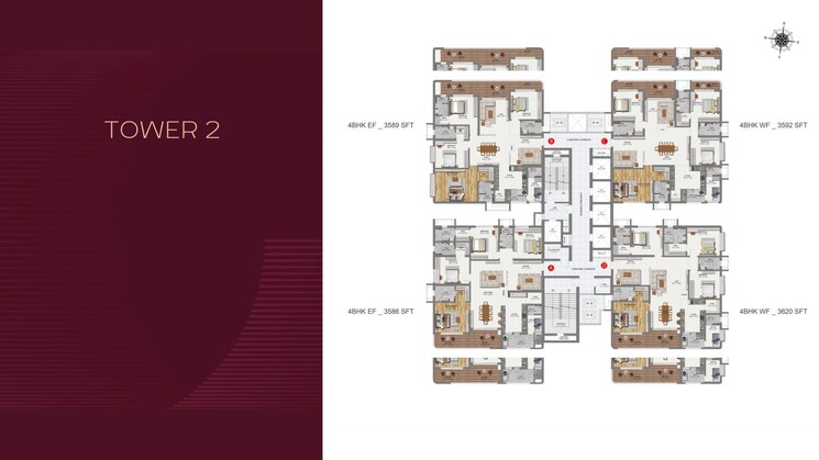 Floor Plan, raghava-cinq 4 Bedroom 3620 Sq.Ft. Apartment In Financial District Hyderabad 8774717