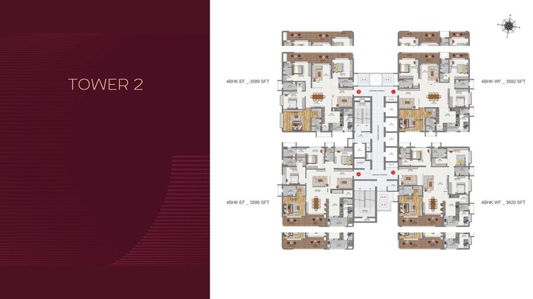 Floor Plan, raghava-cinq 4 Bedroom 3620 Sq.Ft. Apartment In Financial District Hyderabad 8774717