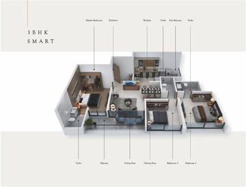 Floor Plan in 1 BHK Apartment at Mihir Amara, Wakad – for Sale