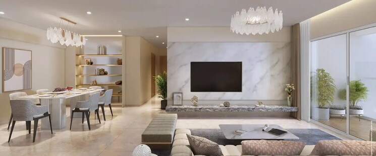 Living Room, godrej-bayview 3 Bedroom 1260 Sq.Ft. Apartment In Worli Sea Face Mumbai 8775149