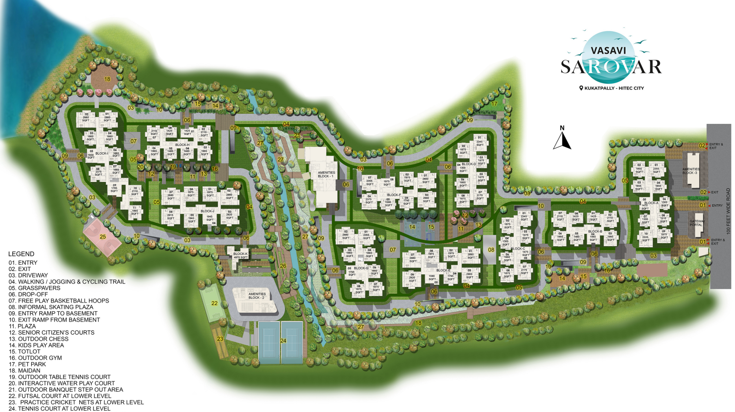 3 BHK 1425 Sq.Ft. Apartment in Vasavi Sarovar