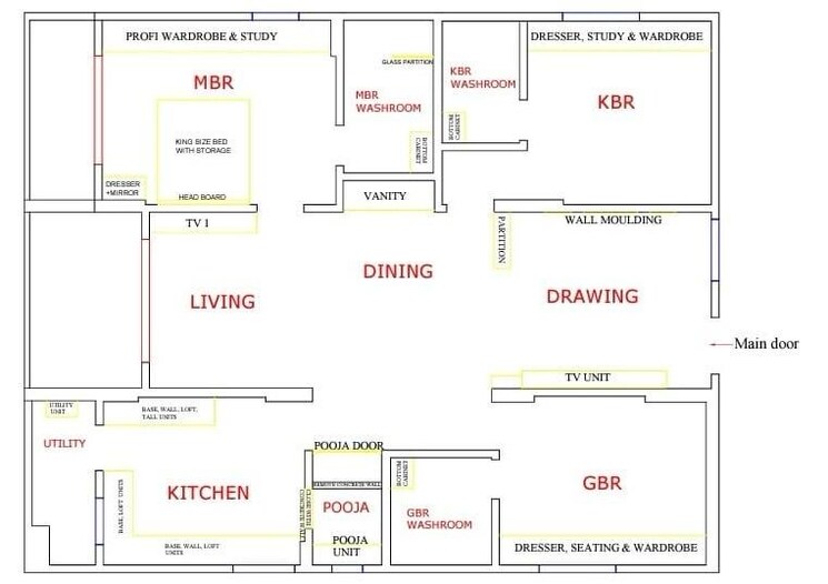 Floor Plan, lansum-eden-gardens 3 Bedroom 2160 Sq.Ft. Apartment In Kondapur Hyderabad 8777225