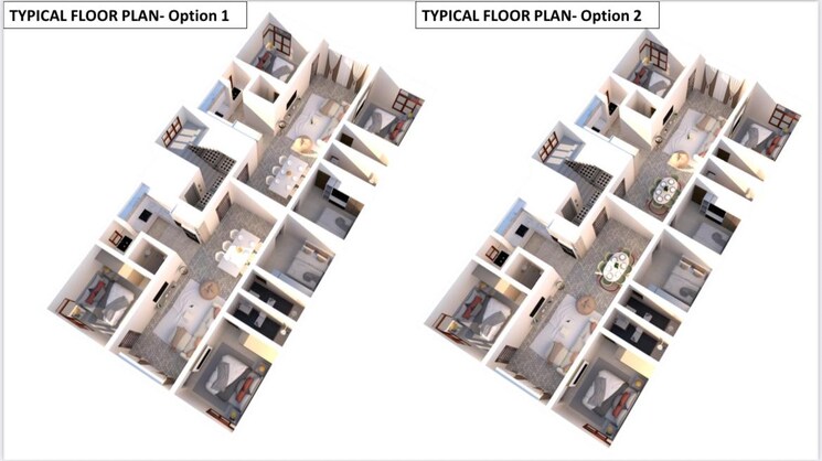 Floor Plan, frazer town 3 Bedroom 1105 Sq.Ft. Apartment In Frazer Town Bangalore 8777363