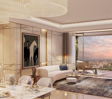 Living Room in 3.5 BHK Apartment at Lodha Altero, Wakad – for Sale