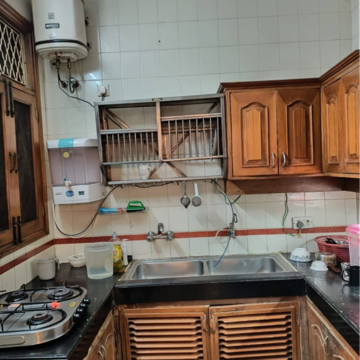 Kitchen in 2 BHK Builder Floor at Greater Kailash – for Rent