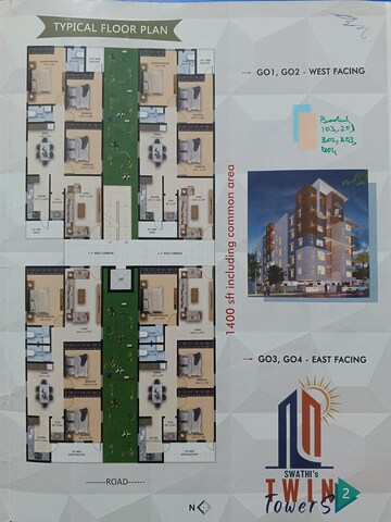 Floor Plan in 3 BHK Apartment at Pothinamallayya Palem – for Sale