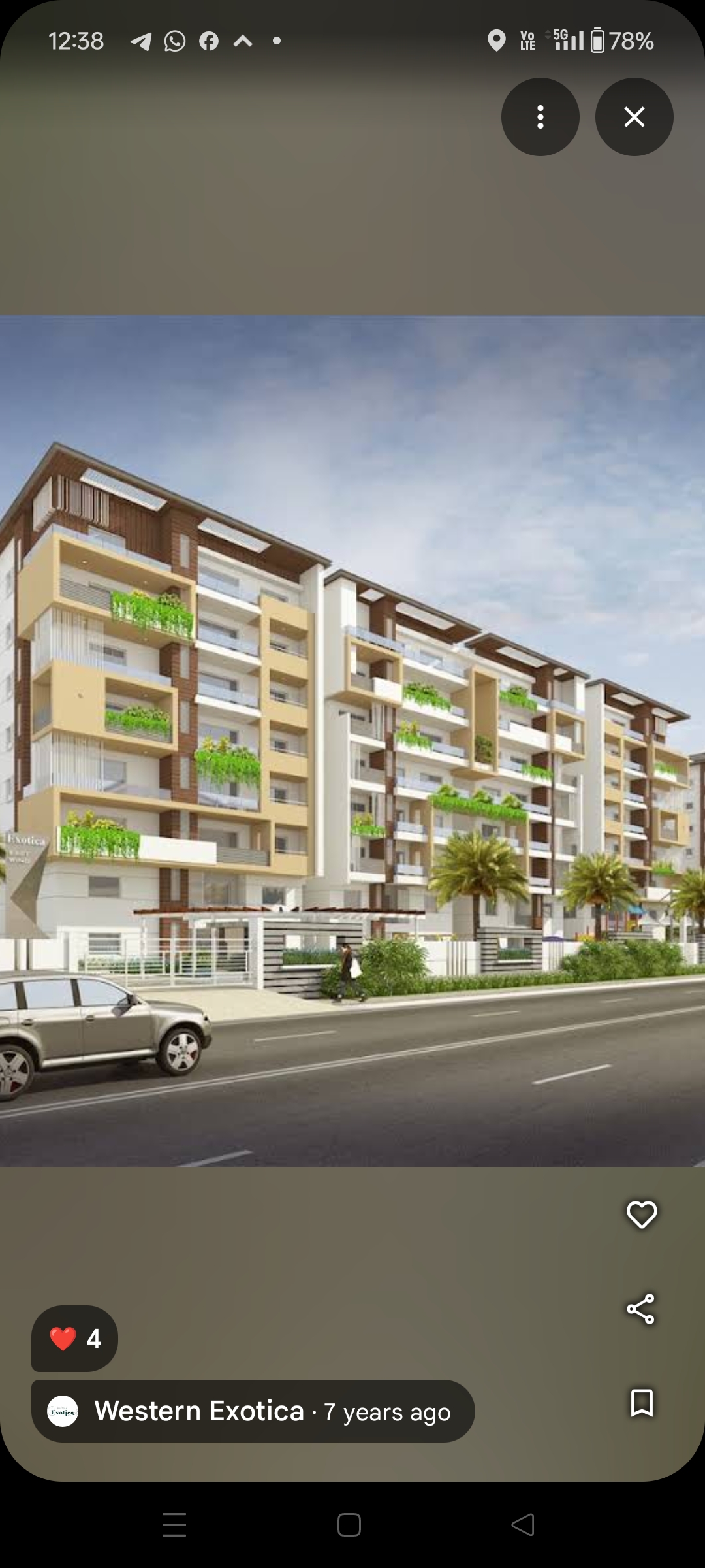 3 BHK + Pooja Room Apartment For Rent in Western Exotica