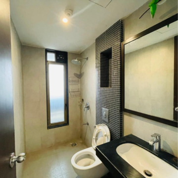 Bathroom in 2 BHK Apartment at Lodha Luxuria Priva, Majiwada – for Rent